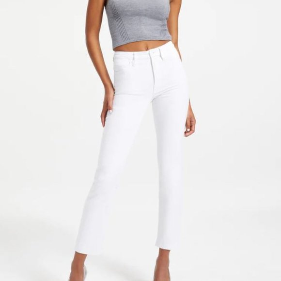 GOOD AMERICAN: GOOD STRAIGHT RAW HEM (WHITE) - Picture 2 of 2